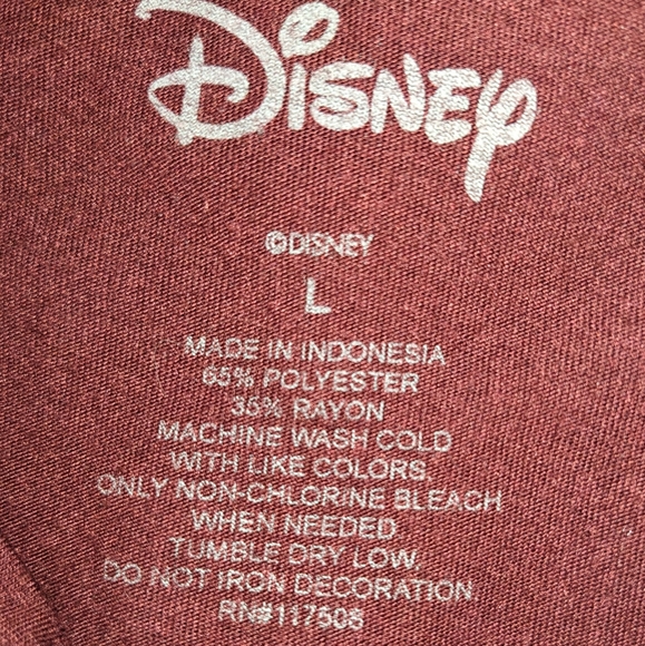 DISNEY Jasmine Aladdin Graphic T Shirt Burgundy Size  Large - Picture 4 of 4